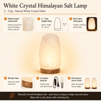 Pale Crystal Salt Lamp, 2-3kg – infographic highlighting the product's key features