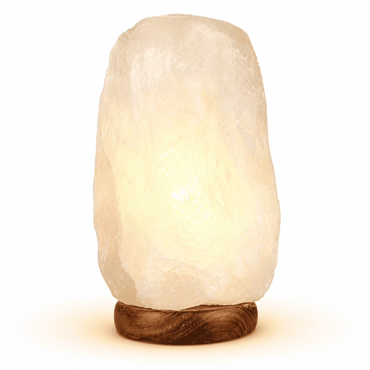 Pale Crystal Salt Lamp, 2-3kg – studio product photo on a plain white background