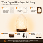 Pale Crystal Salt Lamp, 3-5kg – infographic highlighting the product's key features