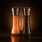 Refillable Salt Grinder, Set of 2 – studio photo lit against a dark background