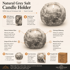 Grey-Toned Salt Tealight Holders, Set of 2 – infographic highlighting the product's key features