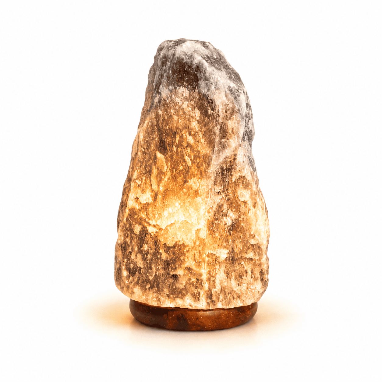 Grey-Toned Salt Lamp, 3-5kg – studio product photo on a plain white background