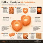 Heart-Cut Salt Tealight Holders, Set of 2 – infographic highlighting the product's key features