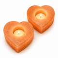 Heart-Cut Salt Tealight Holders, Set of 2 – studio product photo on a plain white background