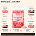 Coarse Pink Salt, 1kg – infographic highlighting the product's key features