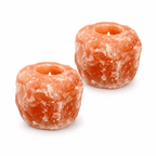 Pink Salt Tealight Holders, Set of 2 – studio product photo on a plain white background
