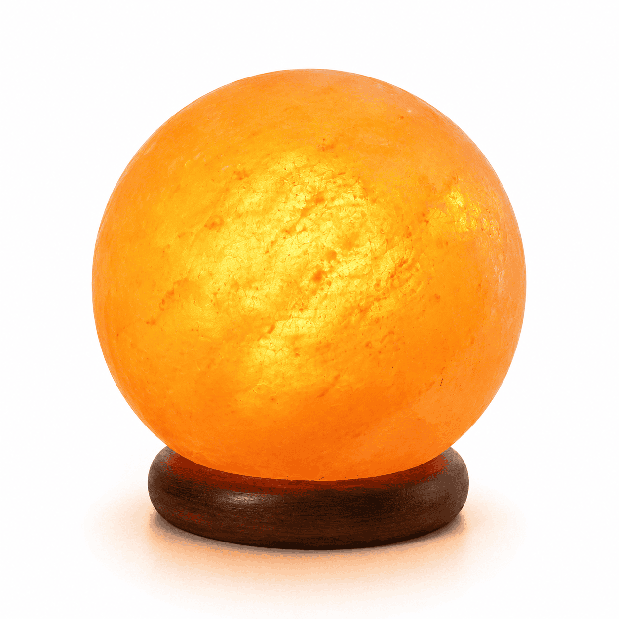 Sphere-Cut Salt Lamp, 4kg – studio product photo on a plain white background