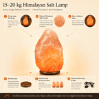 Himalayan Rock Salt Lamp, 15-20kg – infographic highlighting the product's key features