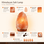 Himalayan Rock Salt Lamp, 5-7kg – infographic highlighting the product's key features