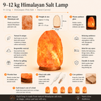 Himalayan Rock Salt Lamp, 9-12kg – infographic highlighting the product's key features