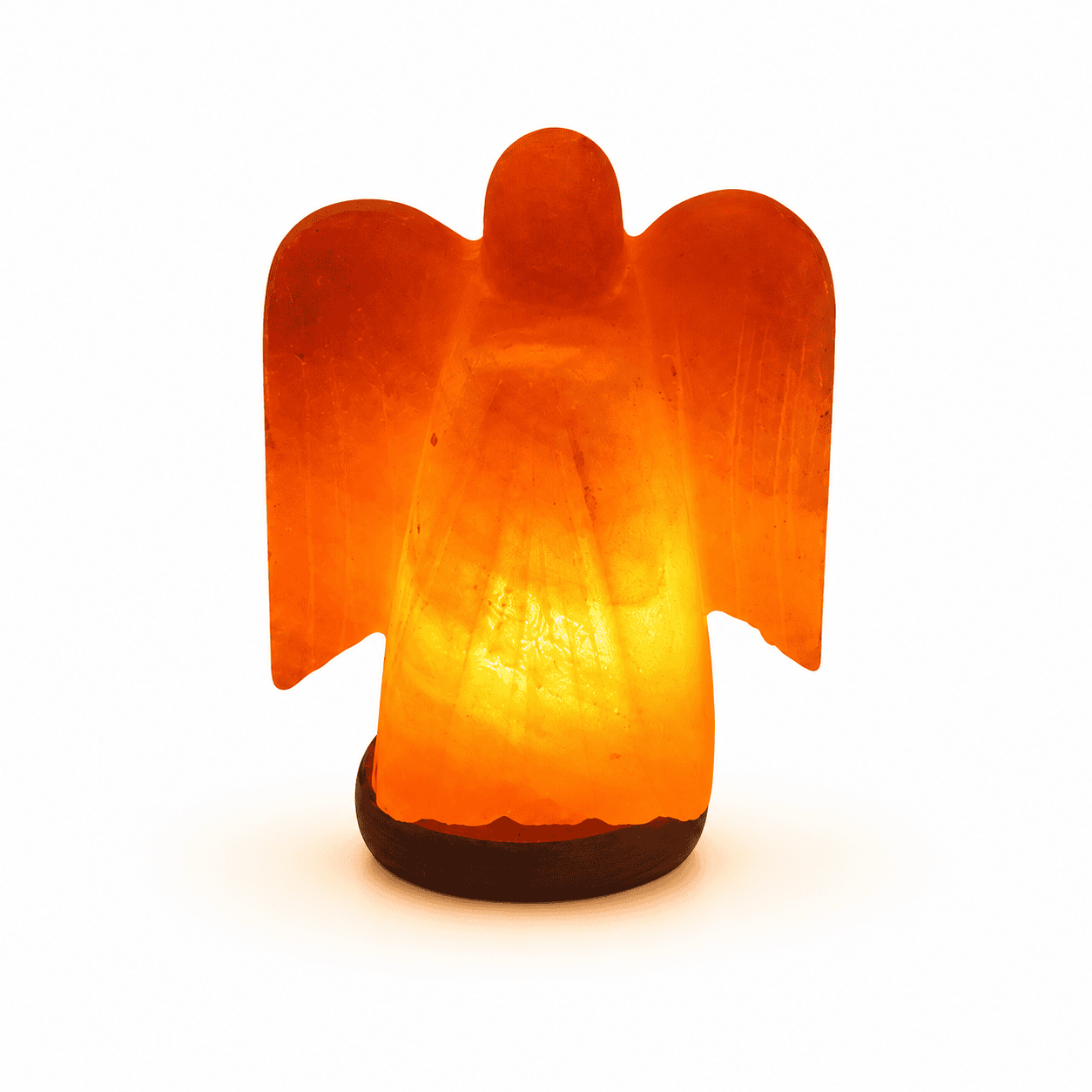 Angel-Carved Salt Lamp – studio product photo on a plain white background