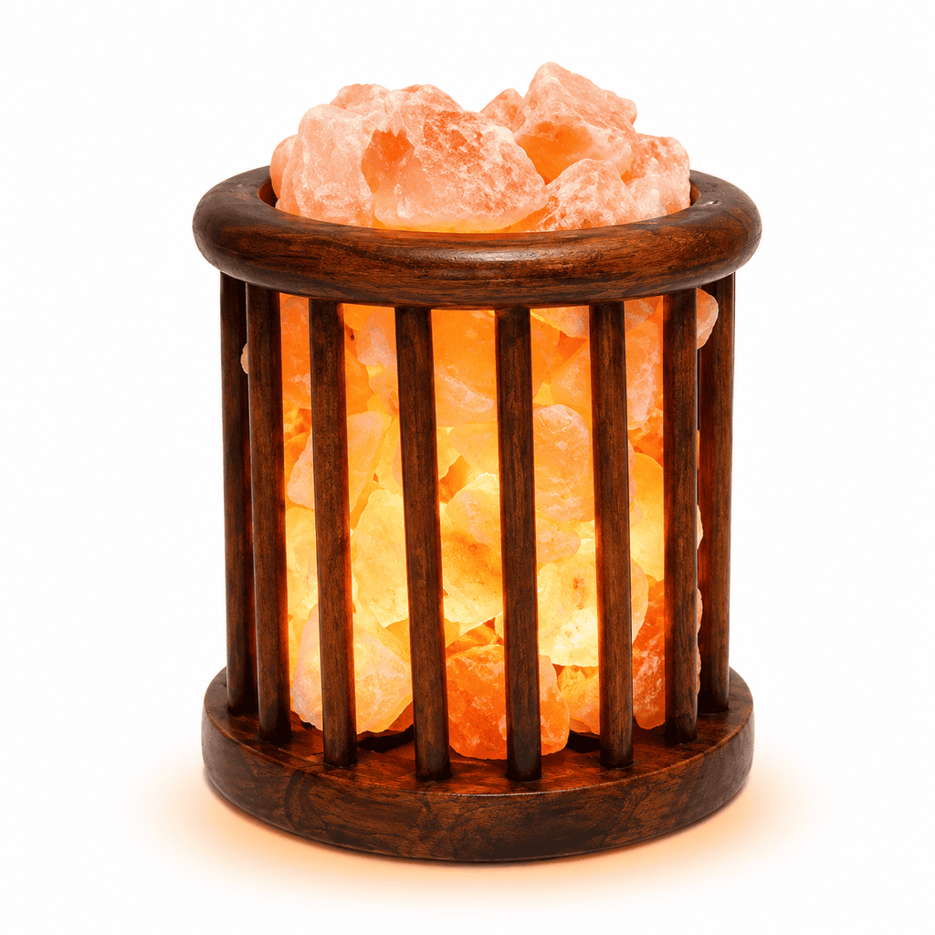 Wire Cage Salt Lamp Basket – studio product photo on a plain white background