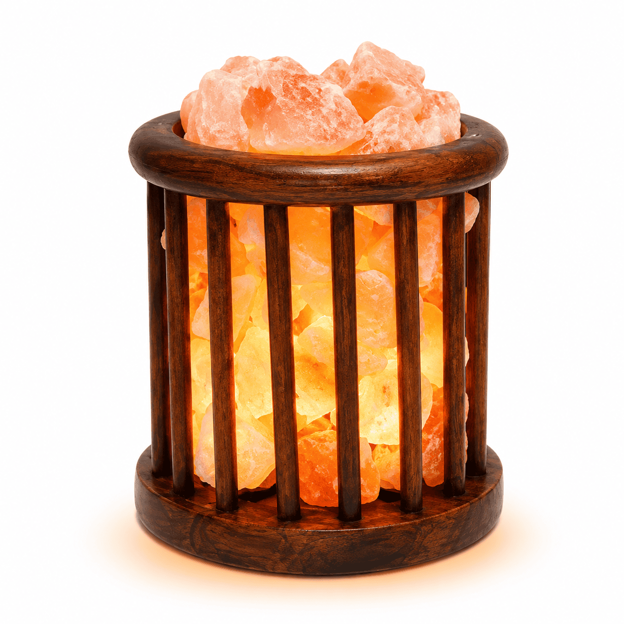 Wire Cage Salt Lamp Basket – studio product photo on a plain white background