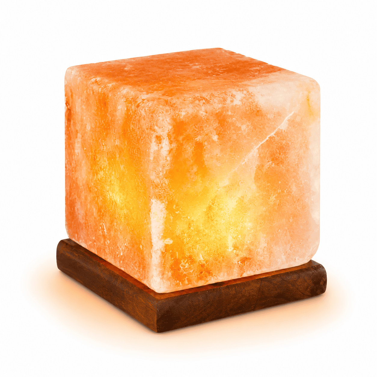 Cube-Cut USB Salt Lamp – studio product photo on a plain white background