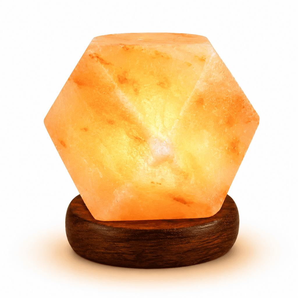Diamond-Cut USB Salt Lamp – studio product photo on a plain white background