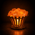 Flower-Cut Wooden Salt Basket – studio photo lit against a dark background