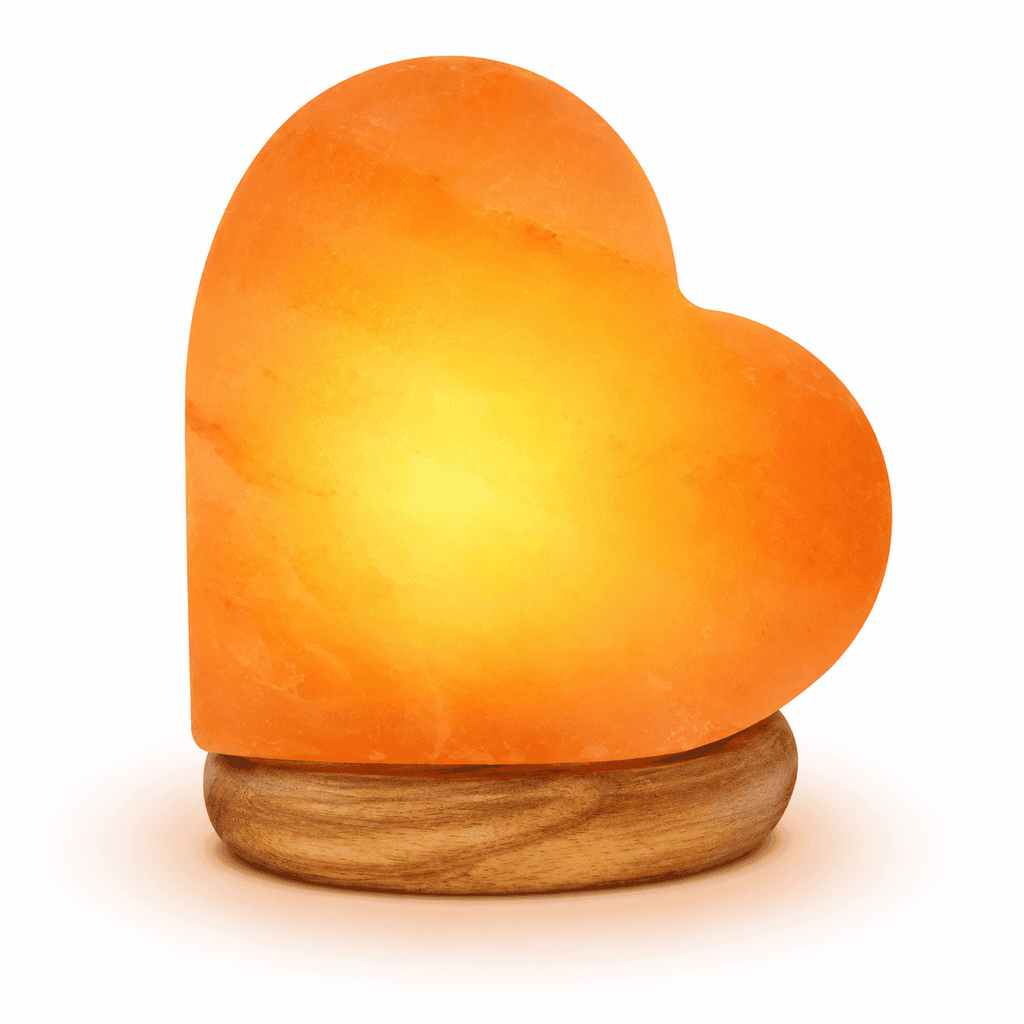 Heart-Carved Salt Lamp – studio product photo on a plain white background