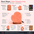 Heart-Cut USB Salt Lamp – infographic highlighting the product's key features