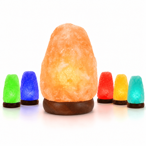 Colour-Changing USB Salt Lamp – studio product photo on a plain white background