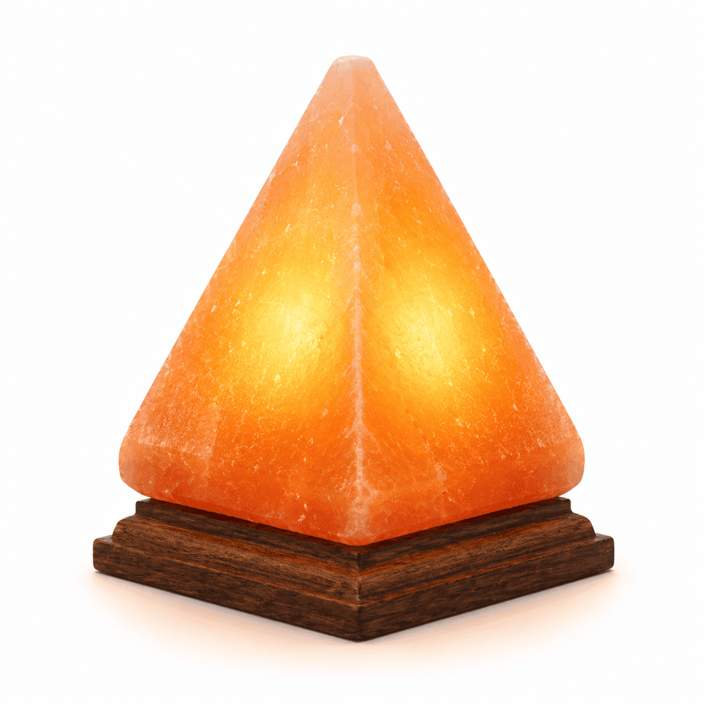 Pyramid-Cut USB Salt Lamp – studio product photo on a plain white background