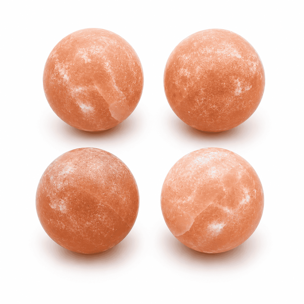 Salt Massage Ball Set, Pack of 4 – studio product photo on a plain white background