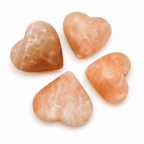 Heart-Shaped Salt Massage Stones, Set of 4 – studio product photo on a plain white background