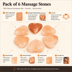 Salt Massage Stone Set, Pack of 6 – infographic highlighting the product's key features