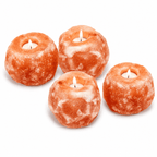 Pink Salt Tealight Holders, Set of 4 – studio product photo on a plain white background