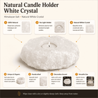 Pale Crystal Salt Tealight Holders, Set of 2 – infographic highlighting the product's key features