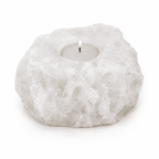 Pale Crystal Salt Tealight Holders, Set of 2 – studio product photo on a plain white background