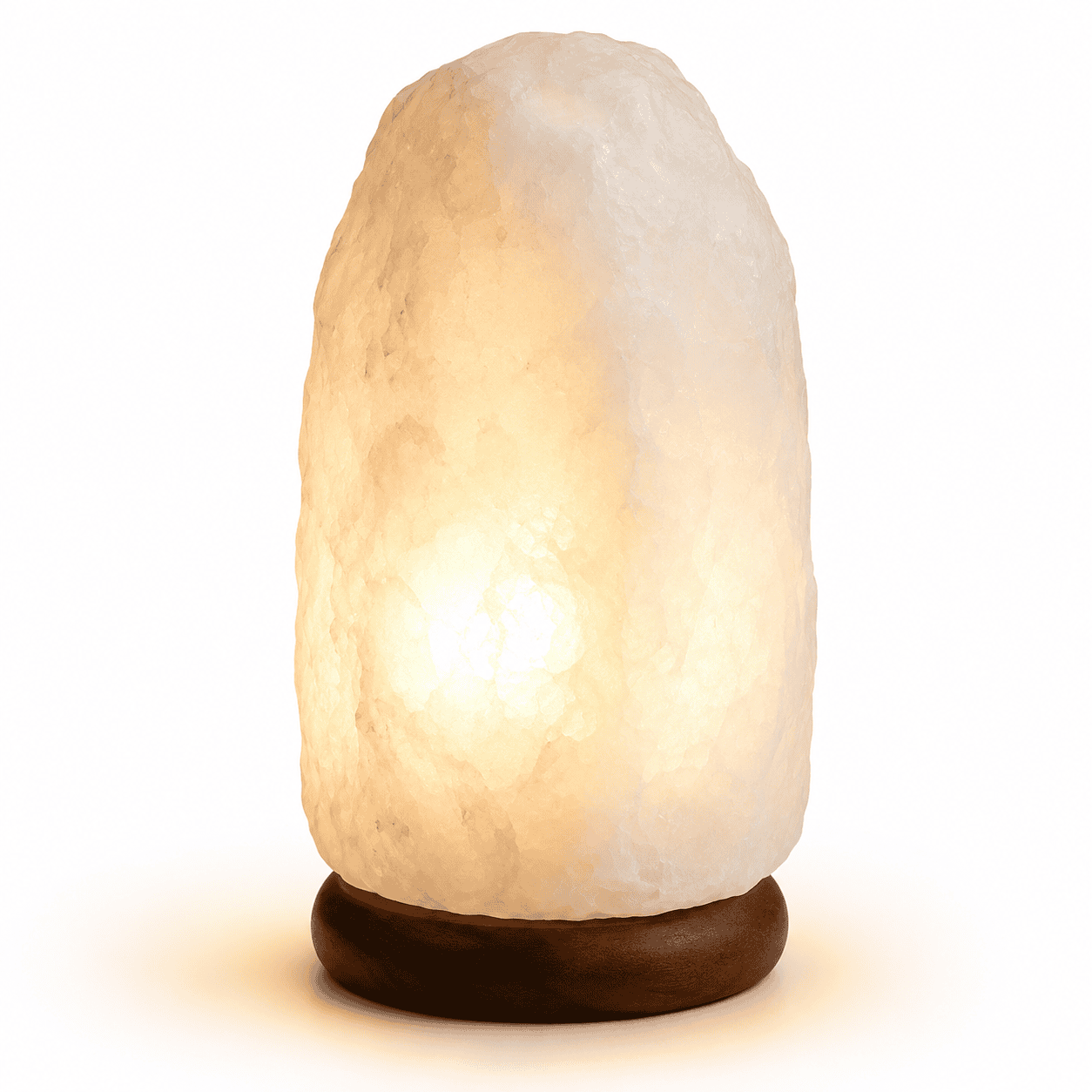 Pale Himalayan Salt Lamp, 4-6kg – studio product photo on a plain white background